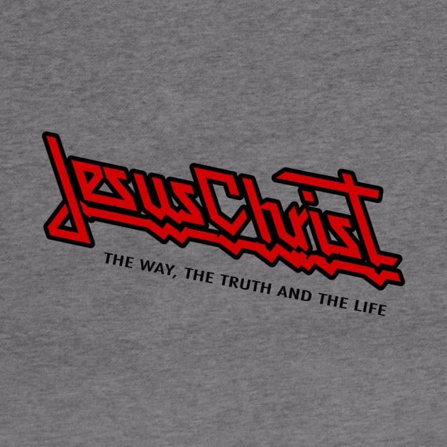 Jesus Christ the way, the truth the life, black and red graphic by Selah Shop